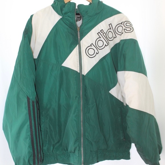 Adidas vintage green puffer jacket - Picture 2 of 4